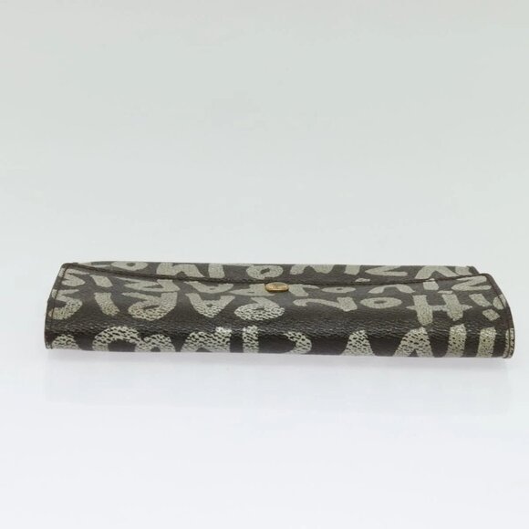 LOUIS VUITTON Graffiti Porte Monnaie Credit Long Wallet White M92189 Auth 141686 - Picture 9 of 16
